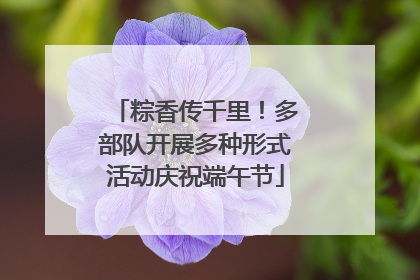 粽香传千里！多部队开展多种形式活动庆祝端午节